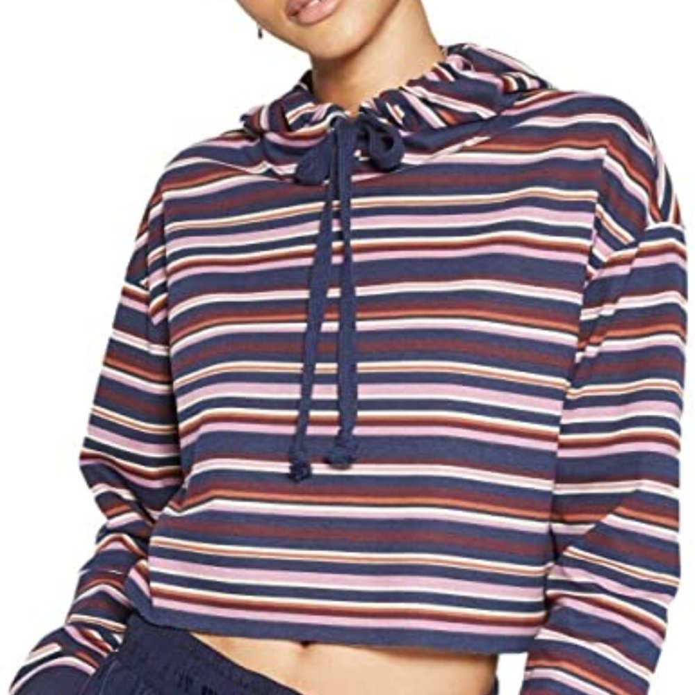 Wild Fable Striped Crop Hoodie